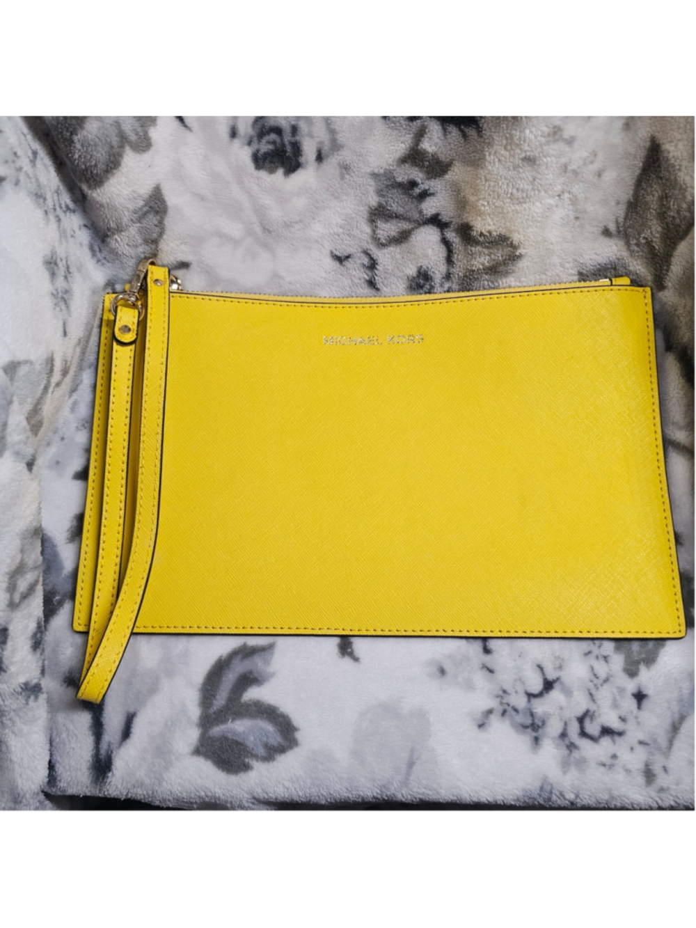 Michael Kors Bright Yellow Saffiano Leather Wristlet Pouch